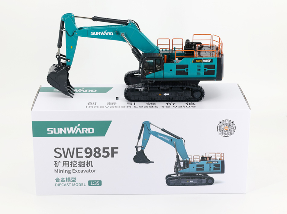 SWE985F էքսկավատորի համաձուլվածքի ինժեներական տրանսպորտային միջոցի մոդելի սիմուլյացիա մանկական խաղալիքների մեքենայի զարդեր